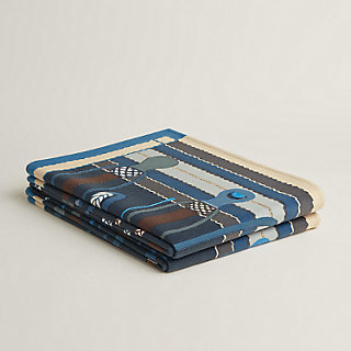 Fouets et Tartan blanket - Grey | Hermès USA